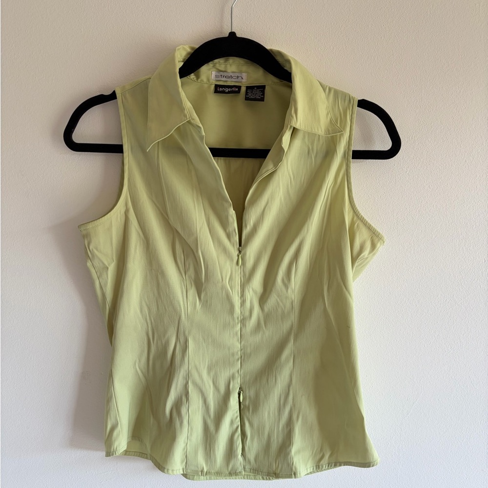 Gents Women's Sleeveless Light Green Blouse